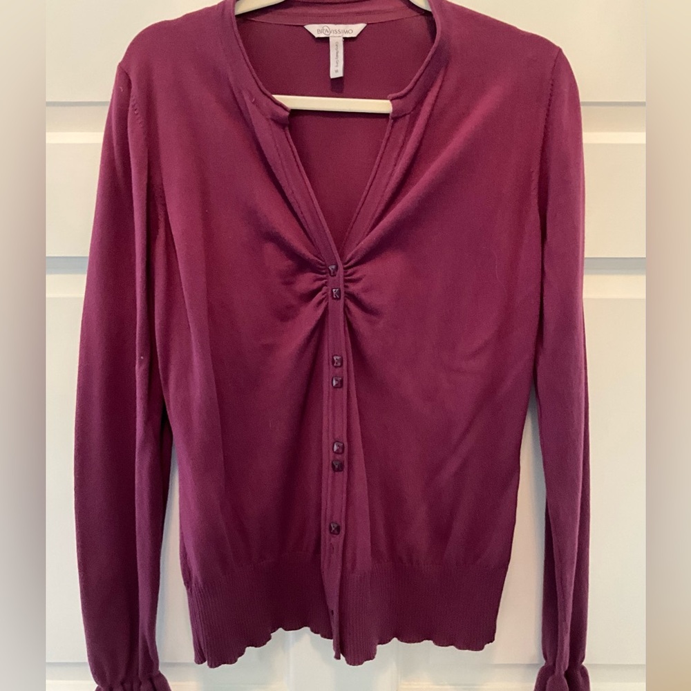 Bravissimo burgundy cardigan for curvy/large breasted woman SZ-10